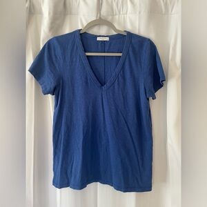 Rag & Bone The Slub Vee Neck T Shirt Size Medium Blue